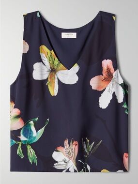 LIKE NEW Babaton Murphy Shell Blouse in Navy Floral Size XS